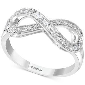 EFFY Infinity Diamond Ring / 14K White Gold / super fancy